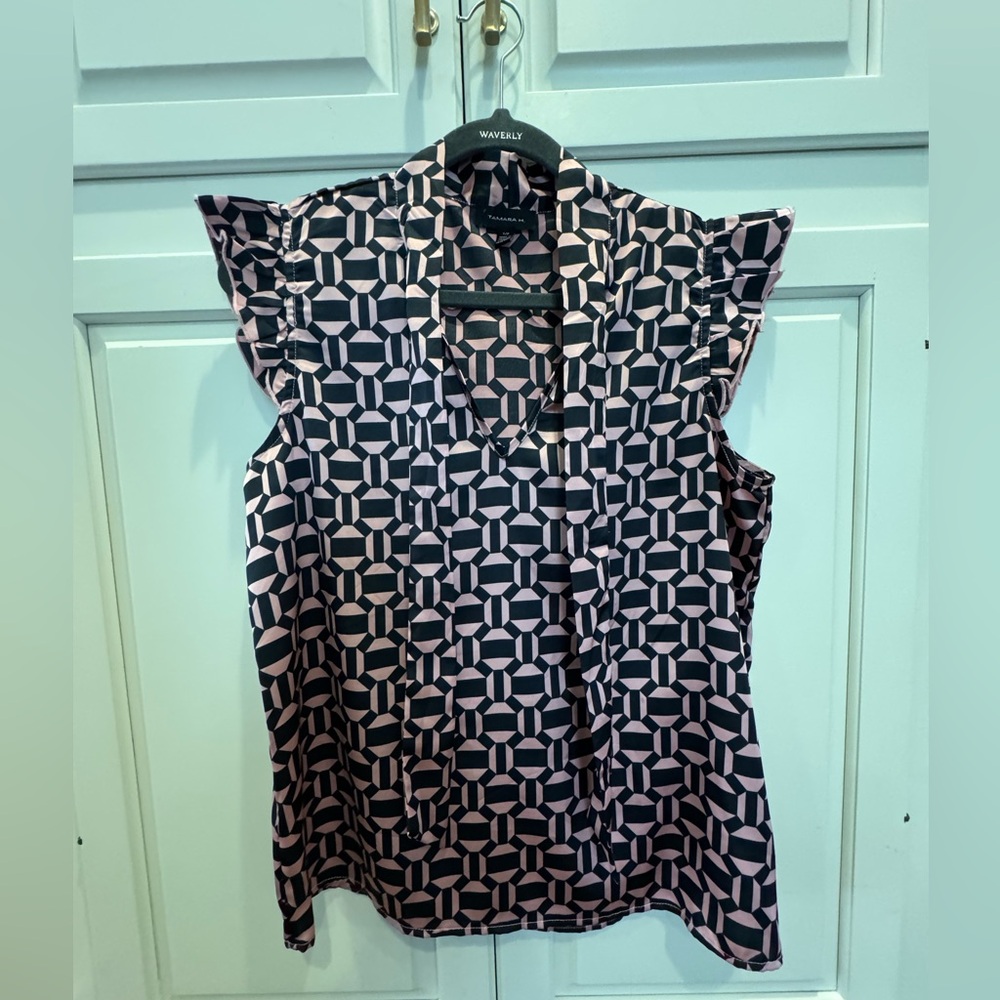 Tamara H Women’s Ruffle Cap Sleeve Blouse Size Small